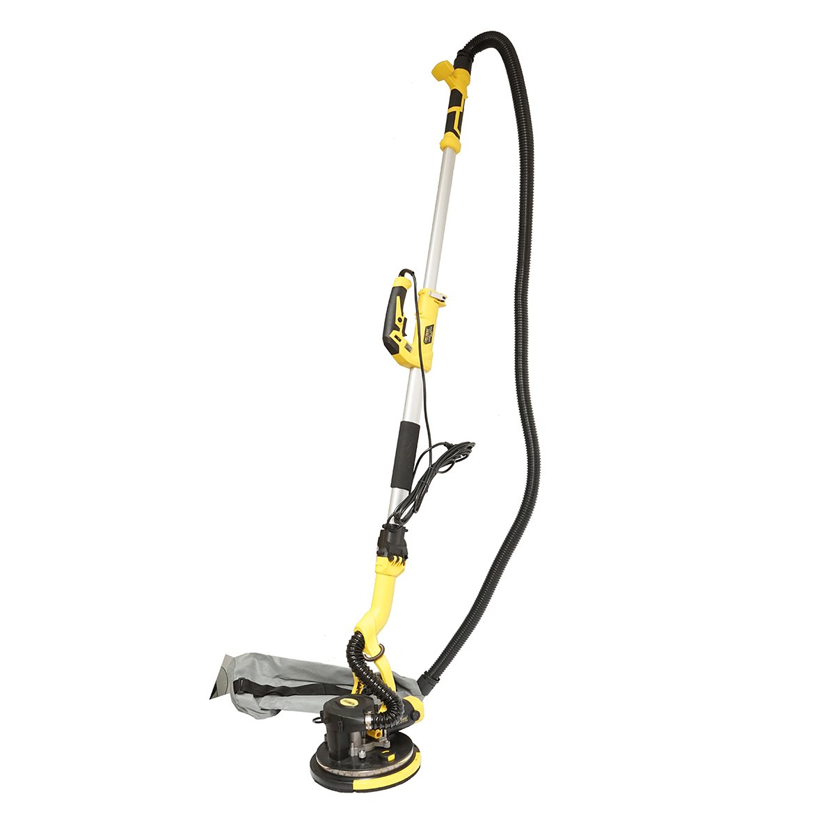 Slefuitor pereti si tavane cu aspirator si sac 880W, 220V, 5 trepte viteza 1000-2100 r/min, brat telescopic 125-180cm, cap iluminat 72 LED-uri, 6 discuri 225mm Crownman